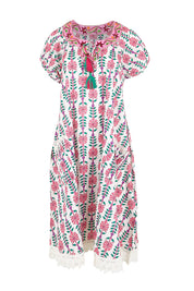 Product shot of the Sao Paulo Cotton Dress - Isla in colour Isla, from the front