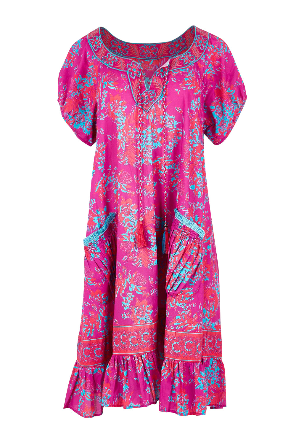 Product shot of the Sao Paulo Cotton Dress – Jasminepink in colour Jasminepink, from the front