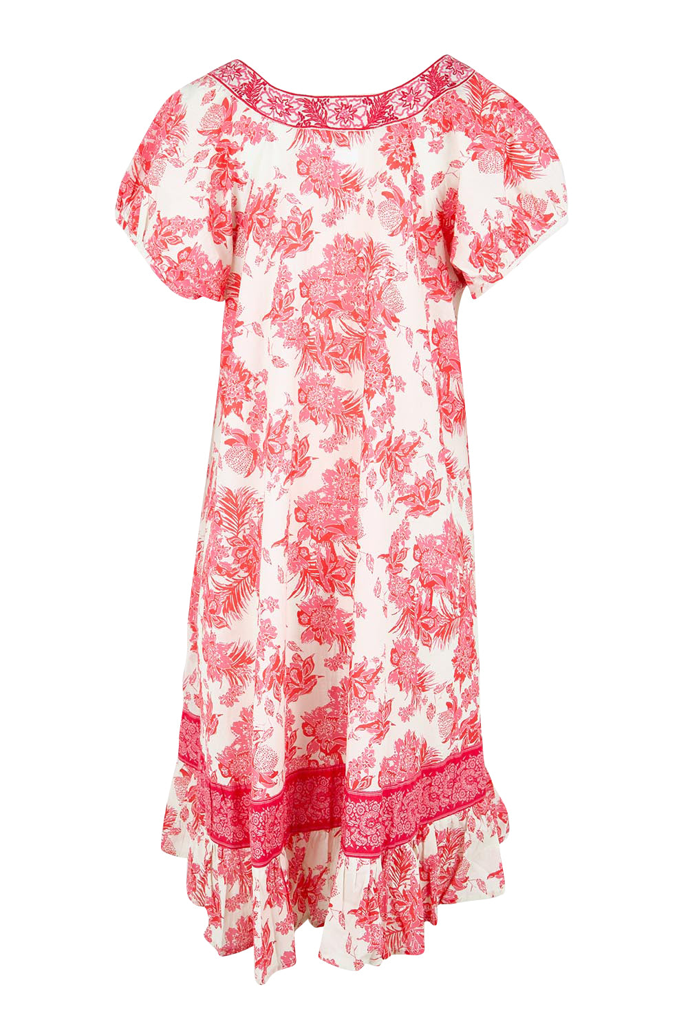 Product shot of the Sao Paulo Cotton Dress – Jasminewhite in colour Jasminewhite, from the back
