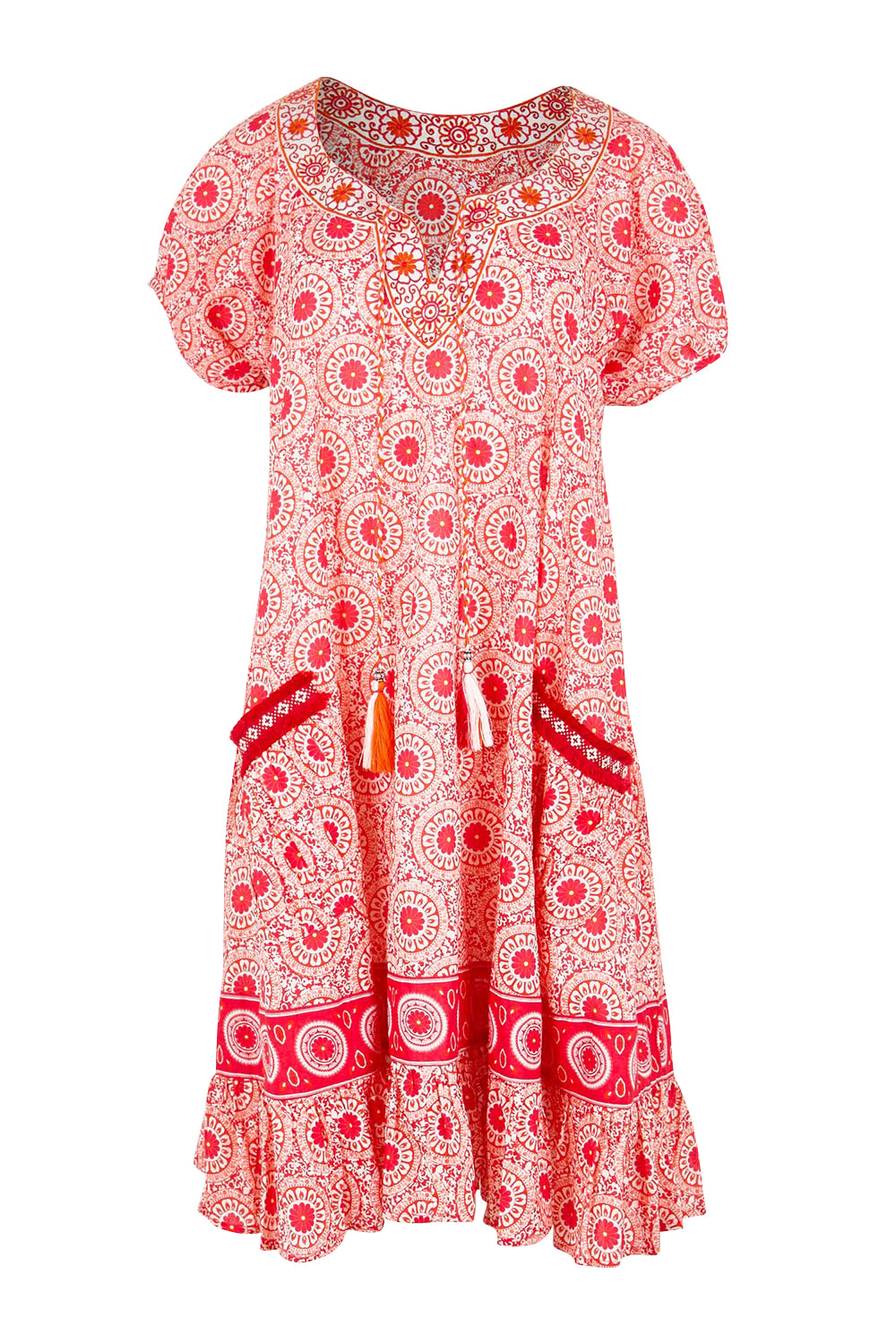 Product shot of the Sao Paulo Cotton Dress – Jasminewhite in colour Jasminewhite, from the front