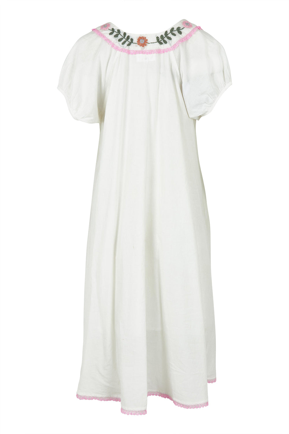Product shot of the Sao Paulo Cotton Dress in colour Jewel (White), from the back