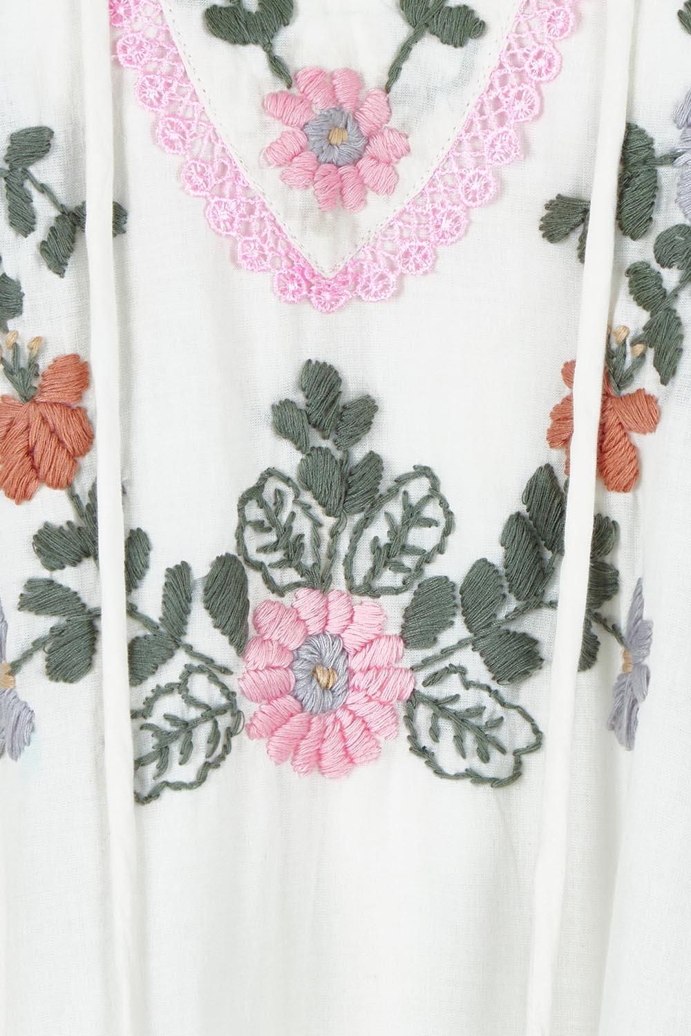 Product shot of the Sao Paulo Cotton Dress in colour Jewel (White), detail