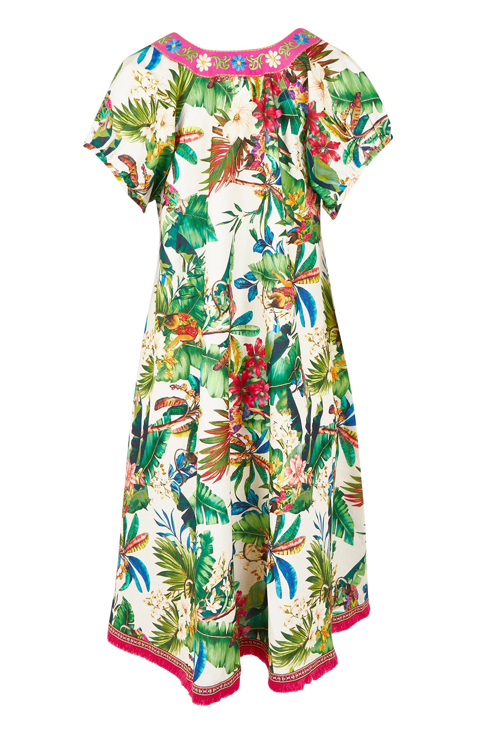 Product shot of the Sao Paulo Cotton Dress in colour Maui, from the back