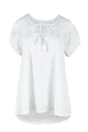 Product shot of the Sao Paulo Cotton Top in colour Delight (Green), from the front