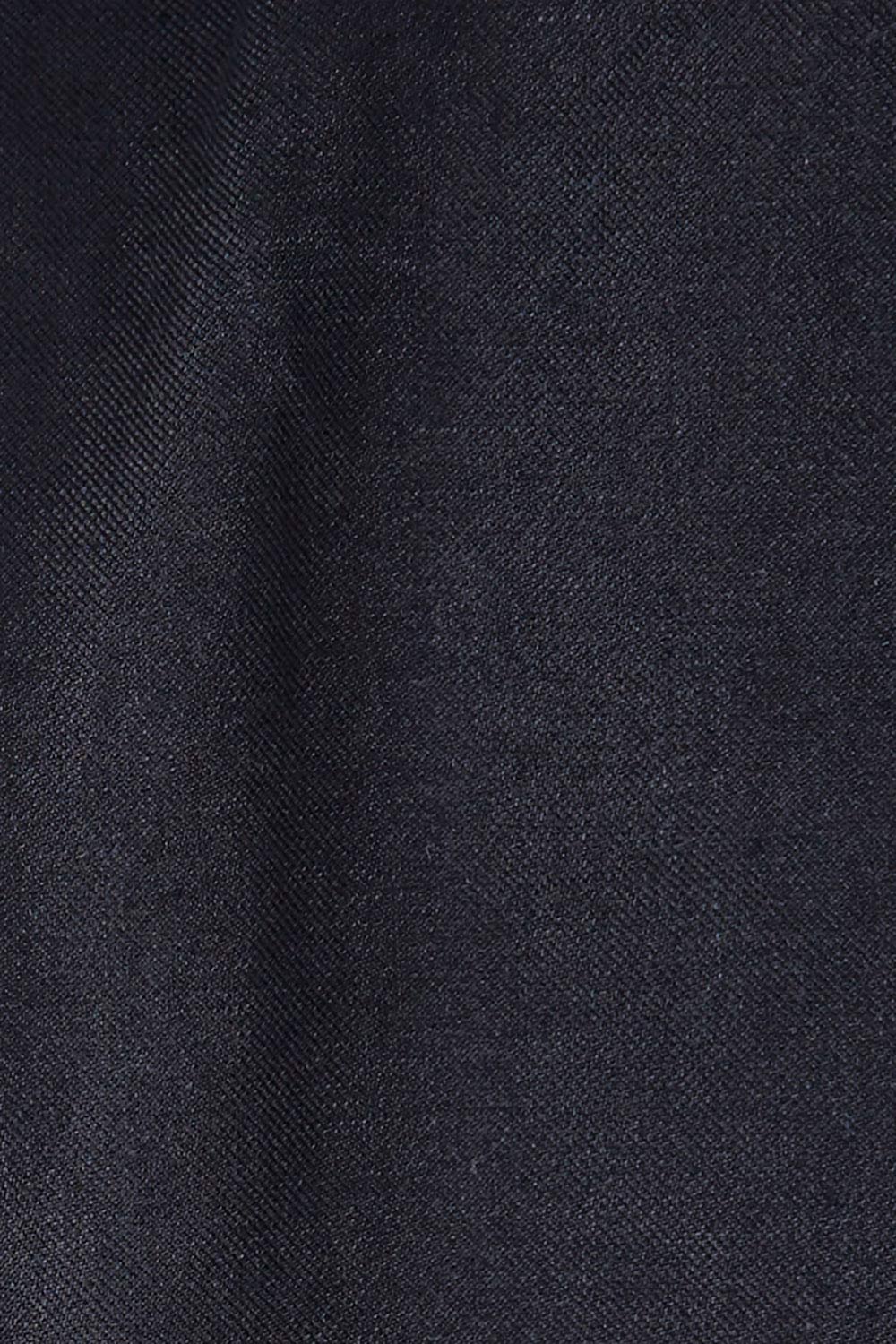 Product shot of the Cotton Linen Longline Blazer in colour Midnight (Black), detail