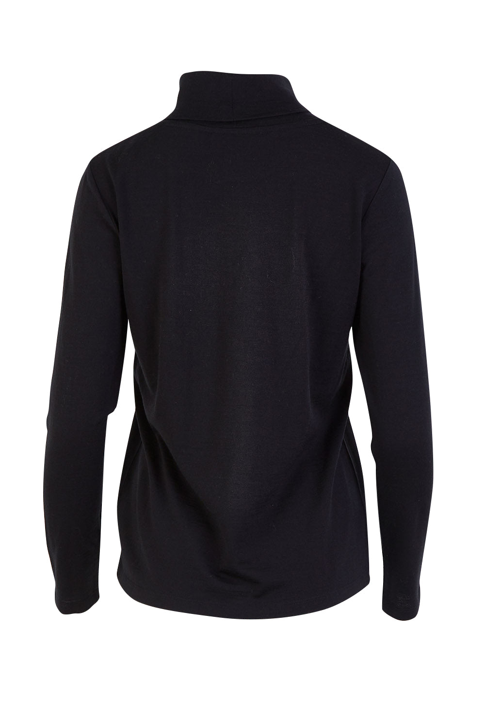 Product shot of the Merino Wool Skivvy in colour Black (Black), from the back
