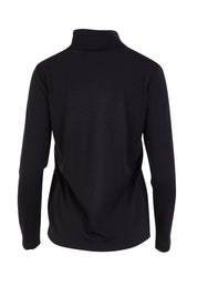 Product shot of the Merino Wool Skivvy in colour Black (Black), from the back