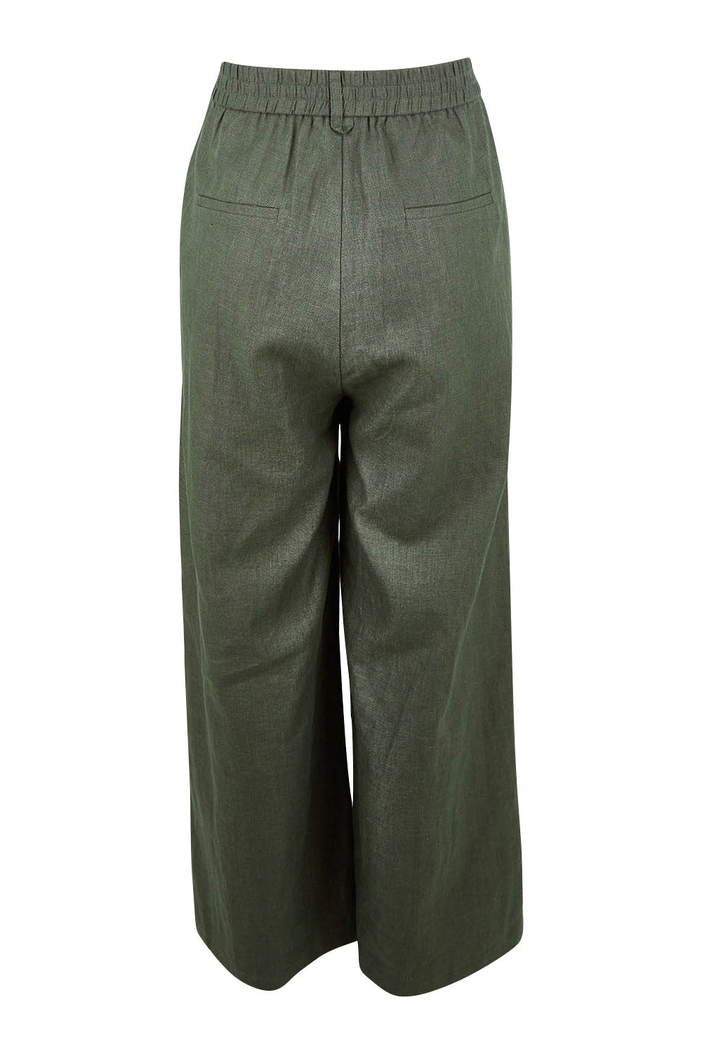 Preloved Linen Cotton Wide Leg Pant - Olive