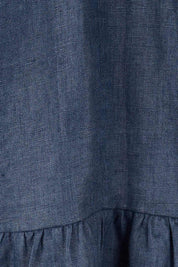 Product shot of the Linen Halter Neck Dress in colour Blue (Blue), detail