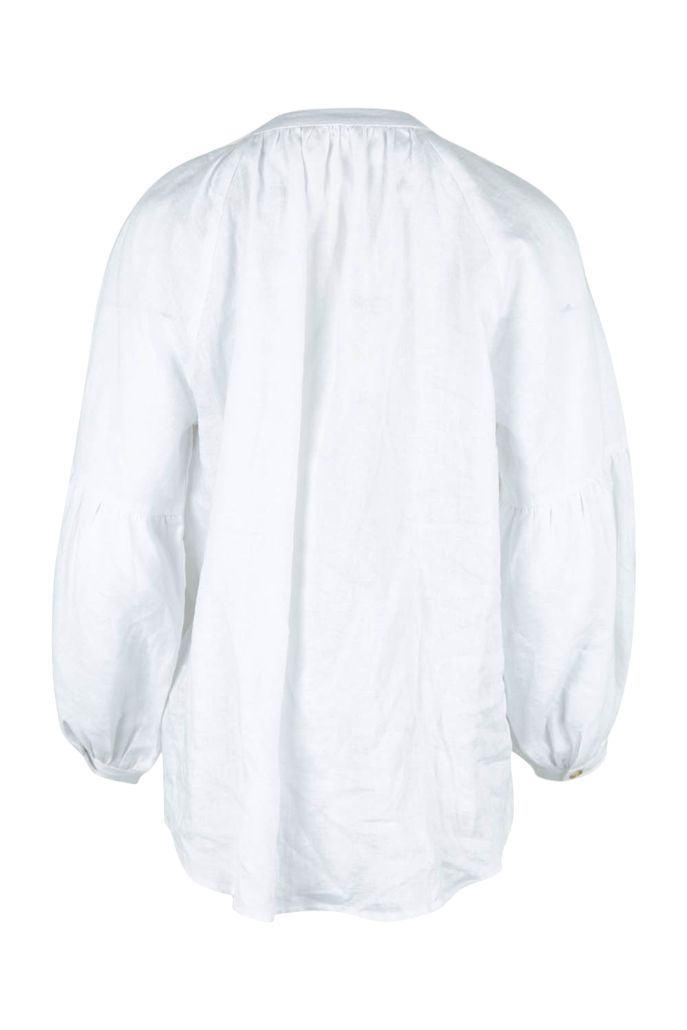 Product shot of the Relaxed Linen Blouse in colour White (White), from the back