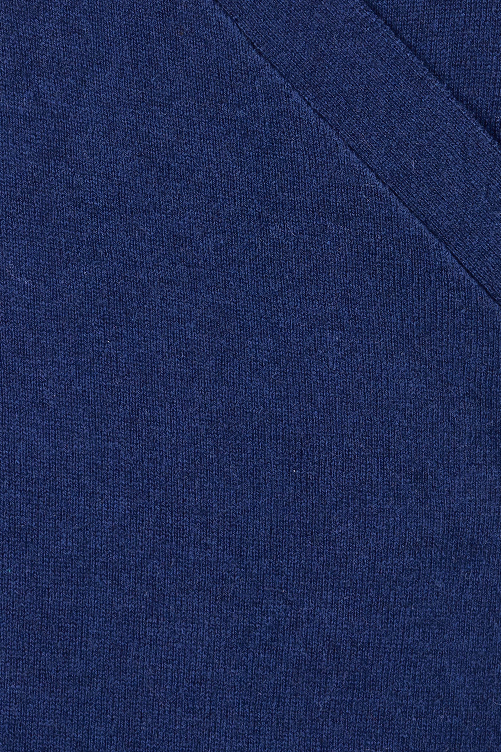Product shot of the Cotton Cashmere Wrap Dress in colour Navy (Blue), detail