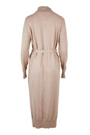 Product shot of the Cotton Cashmere Wool Knit Dress in colour Oatmeal, from the back