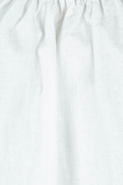 Product shot of the Linen Cotton Gathered Neckline Blouse in colour White (White), detail