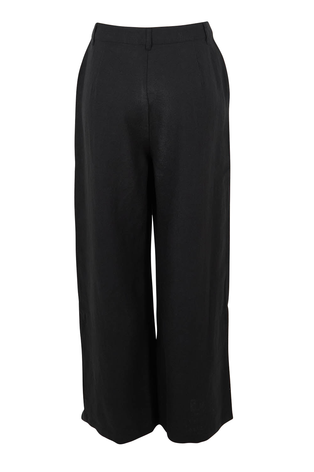Product shot of the Ramie Tencel Straight Pant in colour Black (Black), from the back