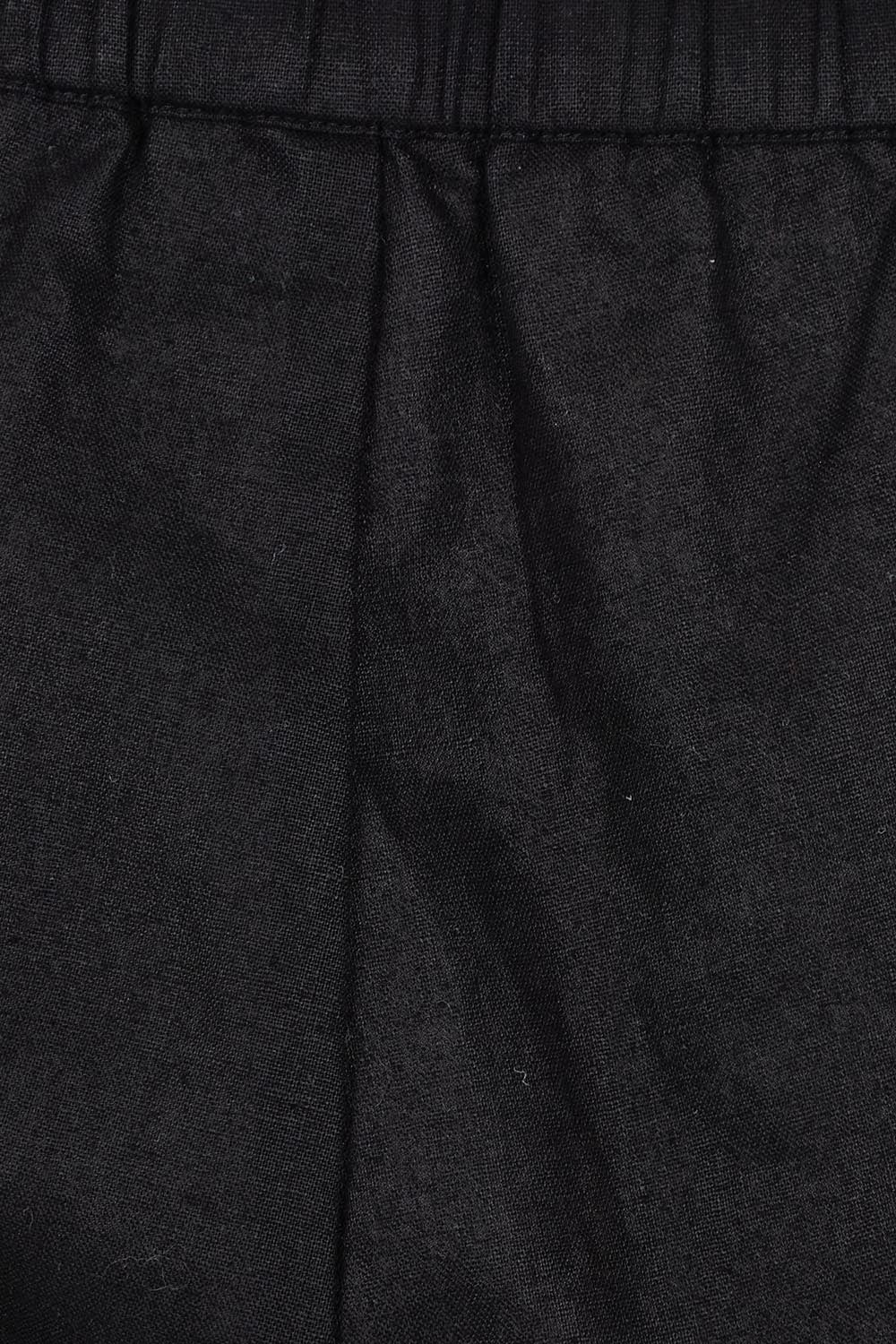 Product shot of the Linen Cotton Long Short in colour Black (Black), detail