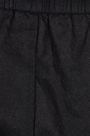 Product shot of the Linen Cotton Long Short in colour Black (Black), detail