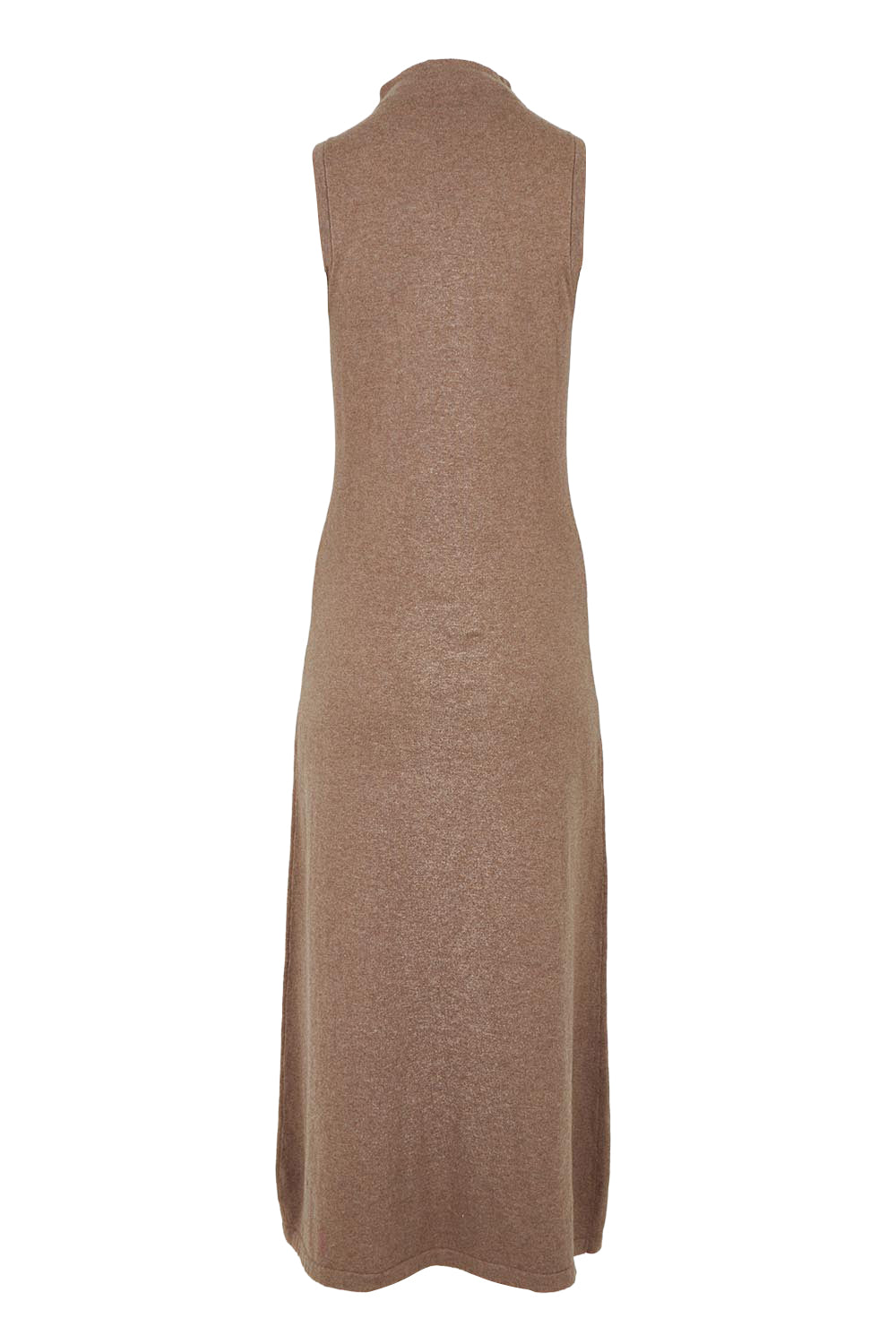 Product shot of the Cotton Cashmere Sleeveless Layering Dress in colour Natural, from the back