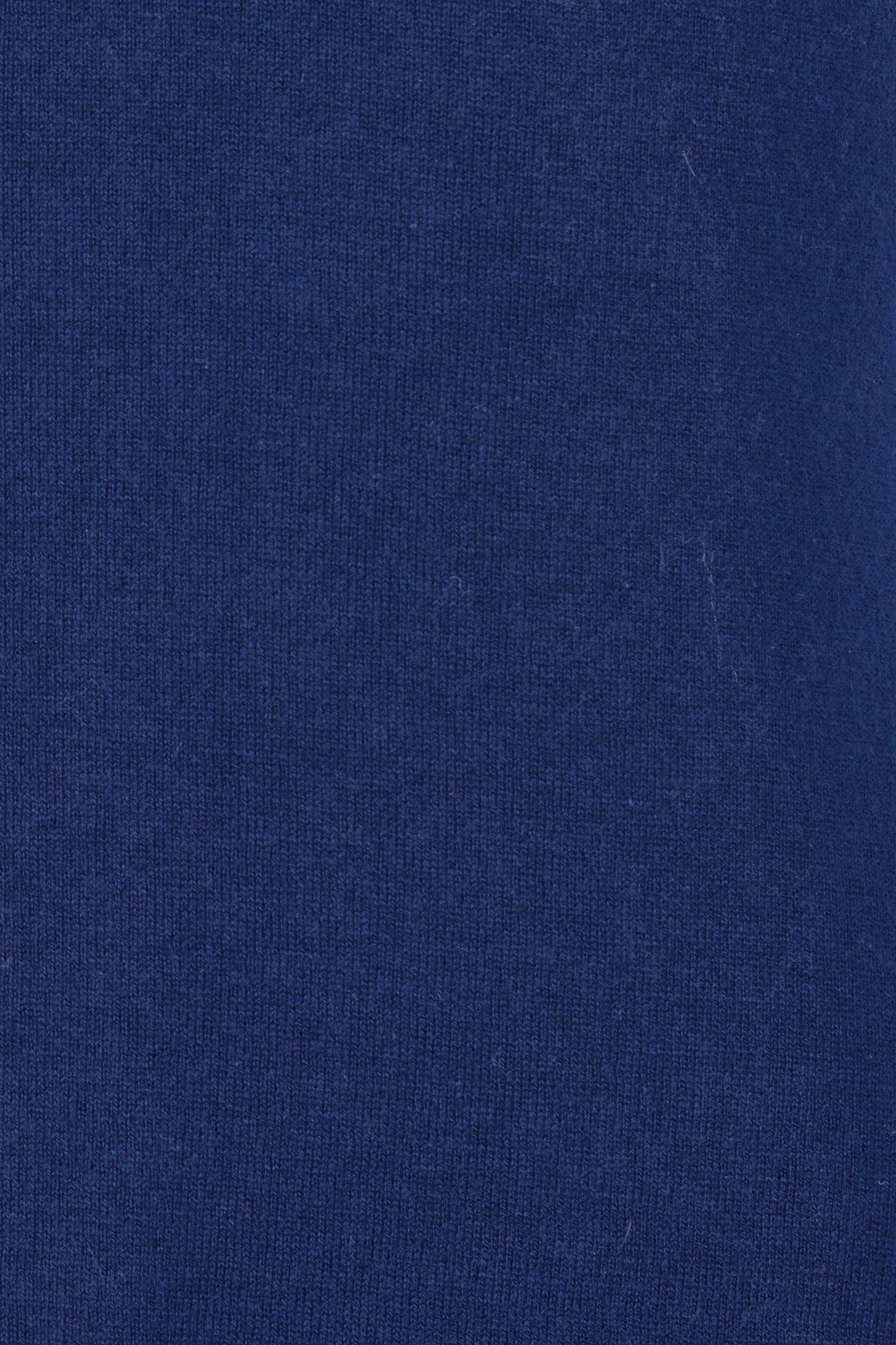 Product shot of the Cotton Cashmere Sleeveless Layering Dress in colour Navy (Blue), detail