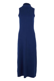 Product shot of the Cotton Cashmere Sleeveless Layering Dress in colour Navy (Blue), from the front