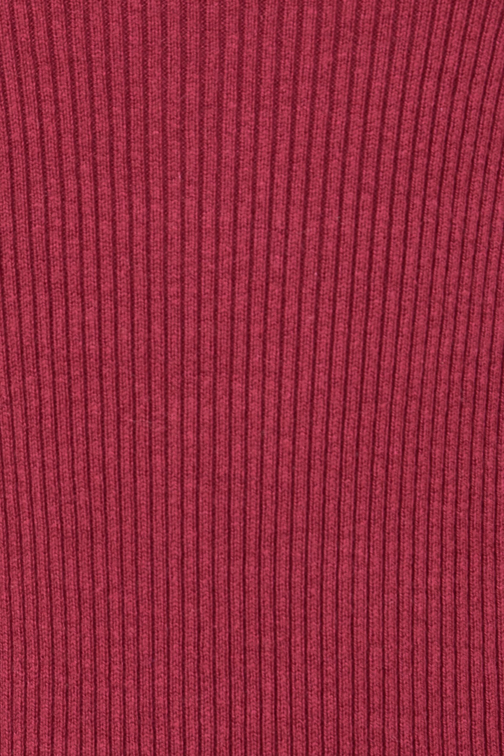 Product shot of the Cotton Cashmere Boat Neck Dress in colour Berry (Red), detail