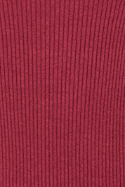 Product shot of the Cotton Cashmere Boat Neck Dress in colour Berry (Red), detail