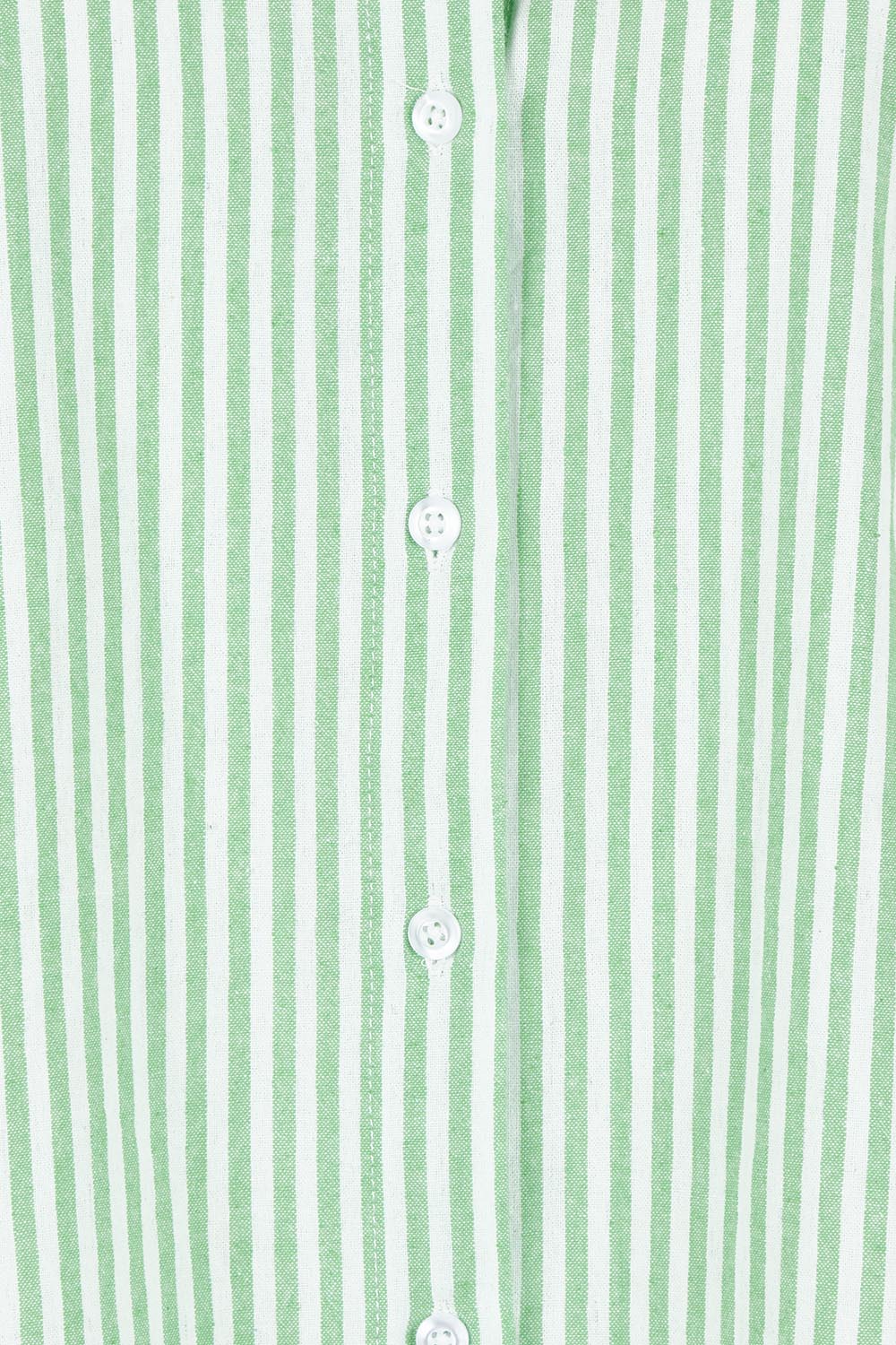 Product shot of the Cotton Oversized Stripe Boyfriend Shirt in colour Green (Green), detail