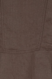 Product shot of the Linen Draped Jacket – Coffee in colour Coffee, showing detail