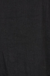 Product shot of the Linen V Neck Shift Dress in colour Black (Black), detail