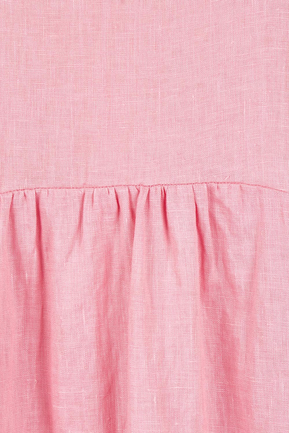 Product shot of the Linen Pocket Dress in colour Blush (Pink), detail