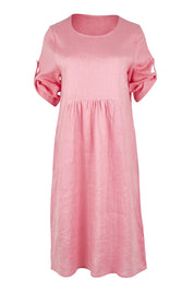 Product shot of the Linen Pocket Dress in colour Blush (Pink), detail