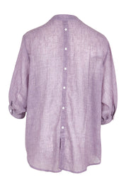 Product shot of the Cotton Button Down Blouse – Grape in colour Grape, from the back