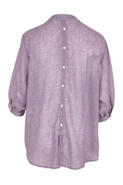 Product shot of the Cotton Button Down Blouse – Grape in colour Grape, from the back