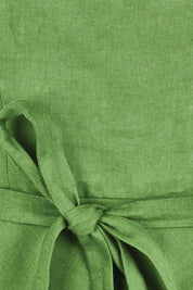 Product shot of the Linen Riviera Maxi – Green in colour Green, showing detail