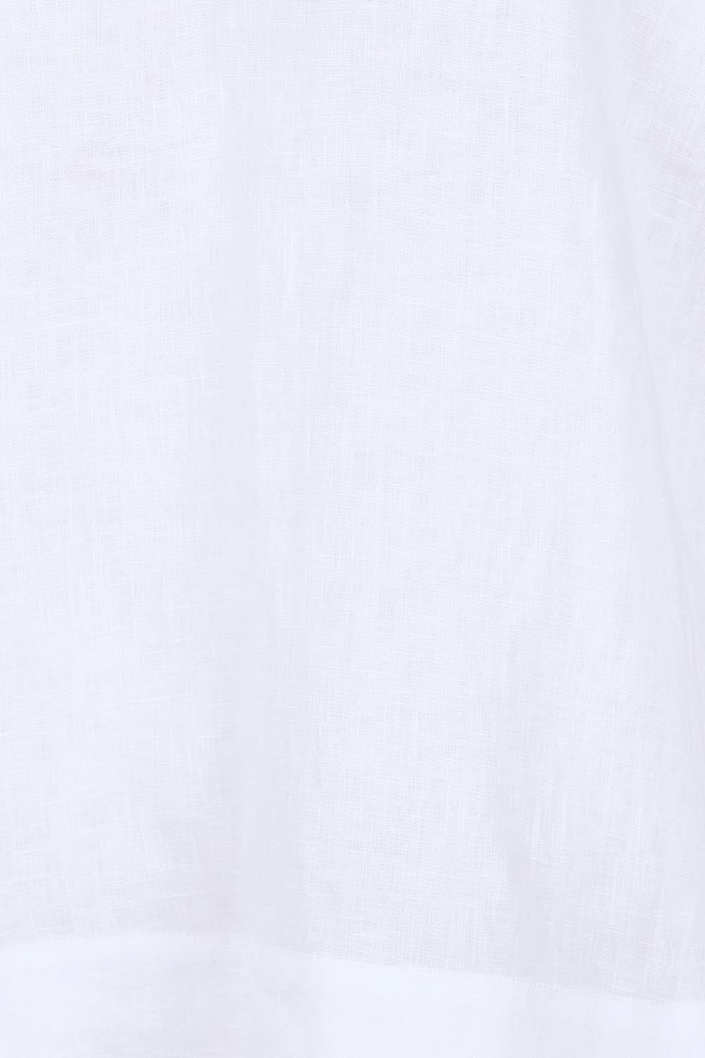 Product shot of the Linen V Neck Tank – White in colour White, showing detail