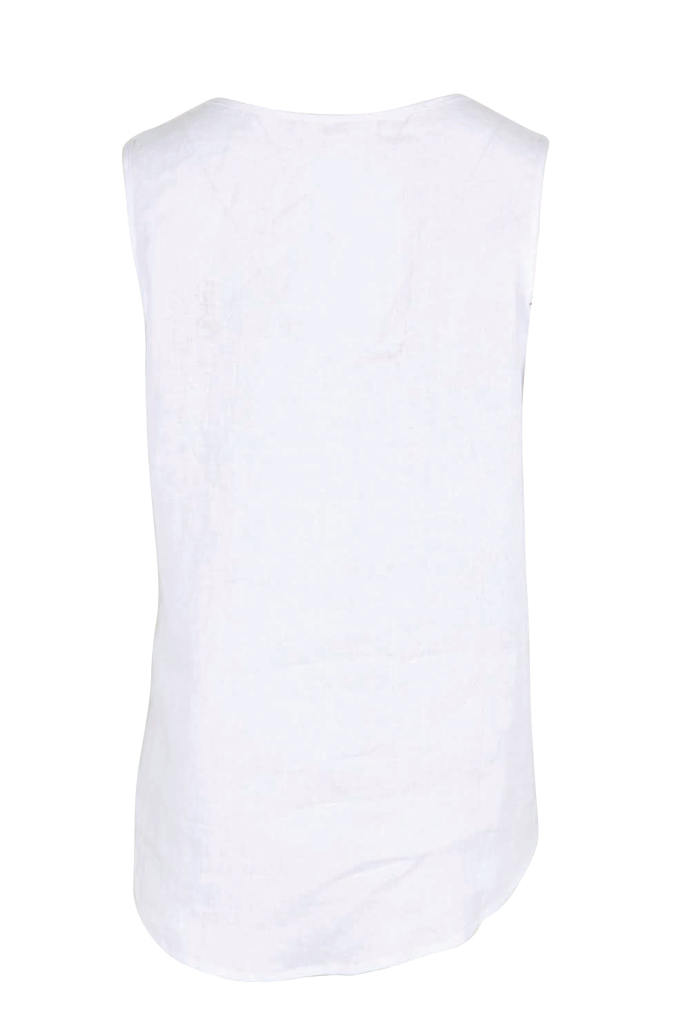 Product shot of the Linen Tank – White in colour White, from the back