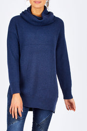 Preloved Cotton Wool Blend Rolled Neck Tunic - BlueDam