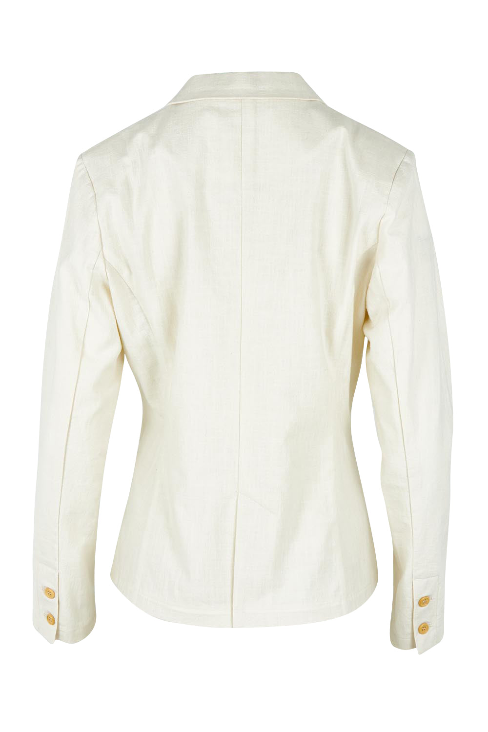Product shot of the Cotton Linen Blazer in colour Cream, from the back