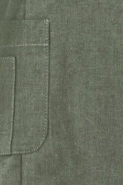 Product shot of the Cotton Linen Blazer in colour Khaki (Green), detail