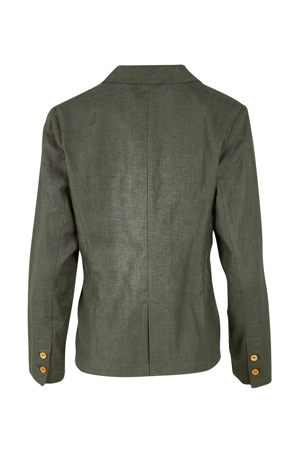 Preloved Cotton Linen Blazer - Olive