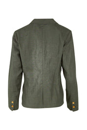 Preloved Cotton Linen Blazer - Olive