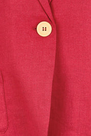Preloved Cotton Linen Blazer – Red