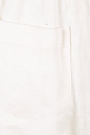 Product shot of the Linen Drawstring Pants in colour White (White), detail