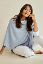 Cotton Cashmere Wool Poncho – Softblue