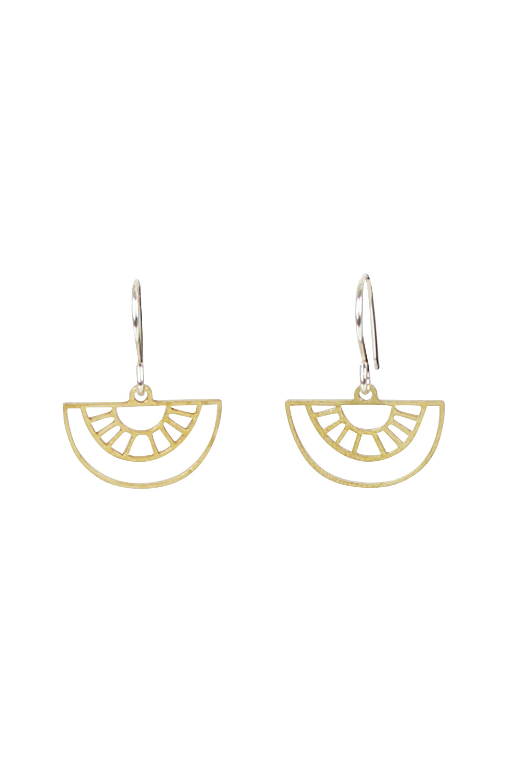 Product shot of the Gold BIB Raw Brass Drop Earring in colour Rawbrass (Metallics), from the front