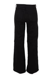 Product shot of the Teresa Wide Leg Jean in colour Blkrinse (Black), from the back