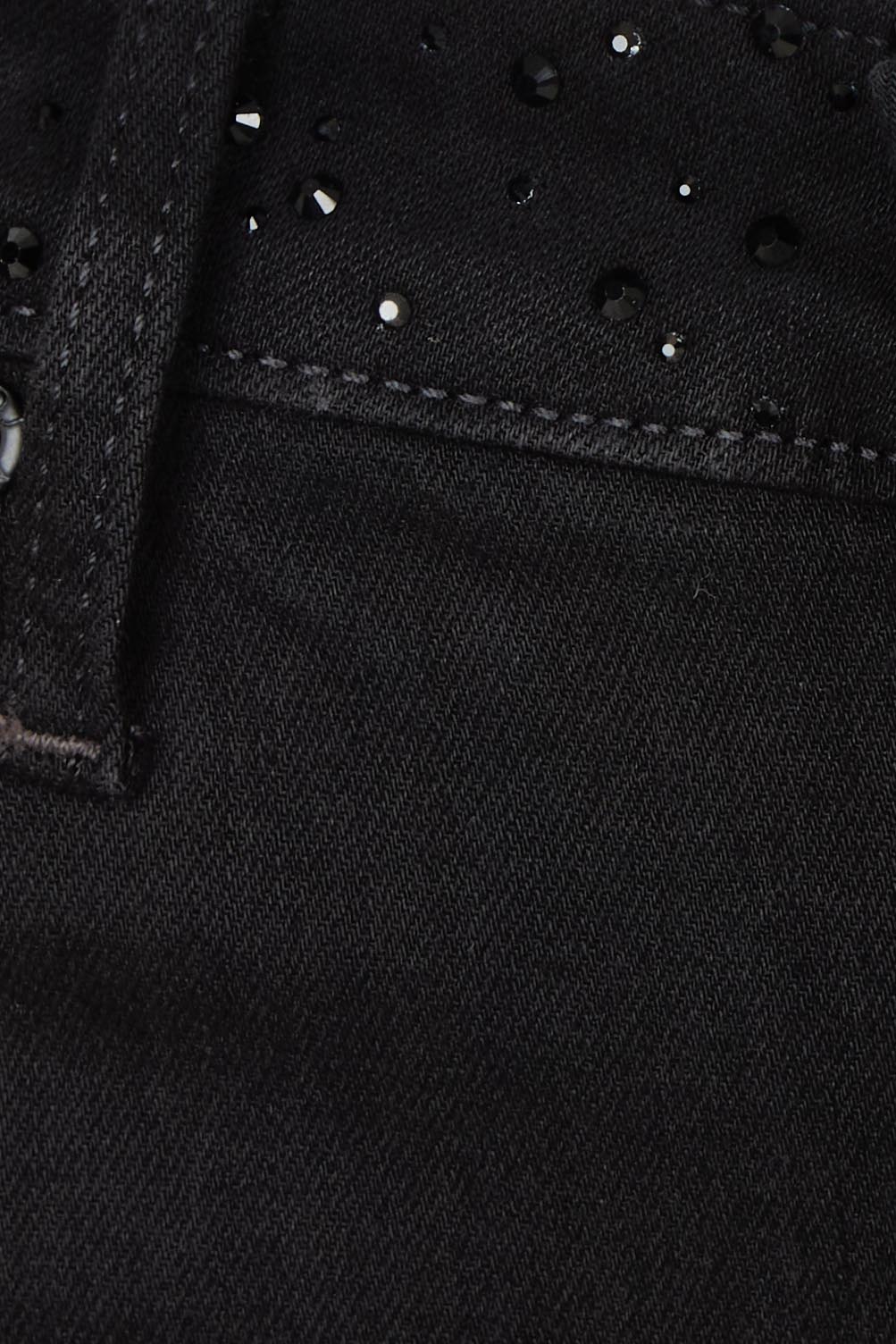 Product shot of the Teresa Wide Leg Jean in colour Blkrinse (Black), detail