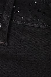 Product shot of the Teresa Wide Leg Jean in colour Blkrinse (Black), detail