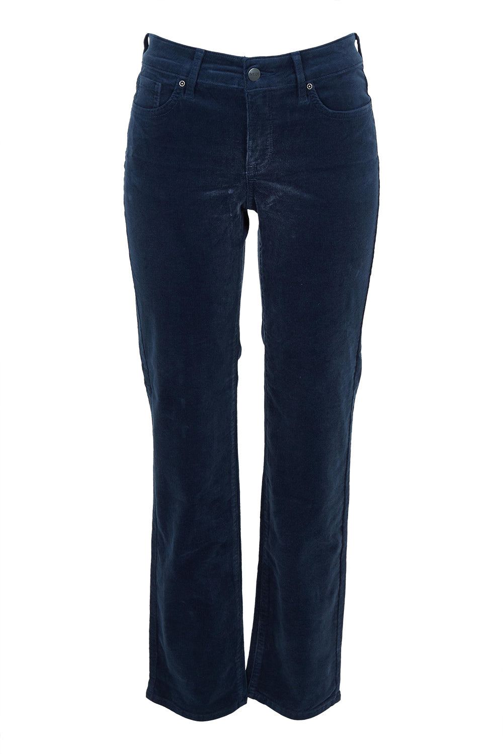 Product shot of the Marilyn Straight Jean in colour Starless (Blue), from the front