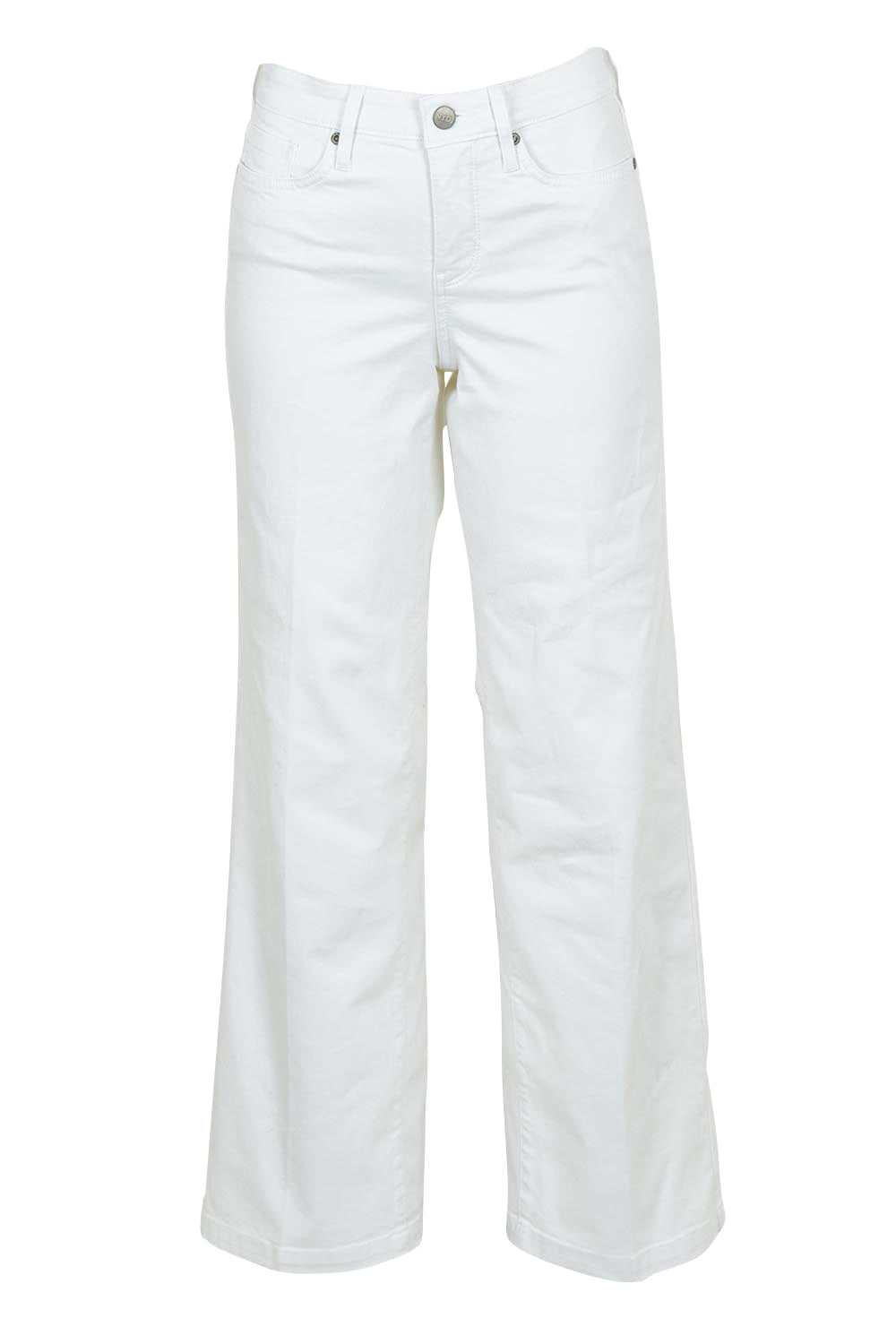 Product shot of the Teresa Wide Leg Jeans in colour Opticwhite (White), from the front