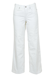 Product shot of the Teresa Wide Leg Jeans in colour Opticwhite (White), from the front